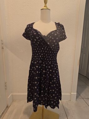 Cleobella Floral Tie Front Smocked Mini Dress Size L
